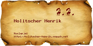 Holitscher Henrik névjegykártya